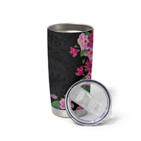 Hawaiian Hibiscus and Art Polynesian Tattoo Tumbler Cup Black Color LT03 - Polynesian Pride