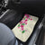 Hawaiian Hibiscus and Art Polynesian Tattoo Car Mats Beige Color