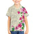 Hawaiian Hibiscus and Art Polynesian Tattoo Family Matching Off The Shoulder Long Sleeve Dress and Hawaiian Shirt Beige Color