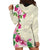 Hawaiian Hibiscus and Art Polynesian Tattoo Hoodie Dress Beige Color