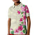 Hawaiian Hibiscus and Art Polynesian Tattoo Kid Polo Shirt Beige Color