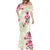 Hawaiian Hibiscus and Art Polynesian Tattoo Mermaid Dress Beige Color