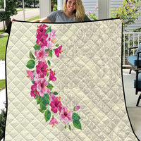 Hawaiian Hibiscus and Art Polynesian Tattoo Quilt Beige Color LT03 Beige - Polynesian Pride