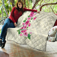 Hawaiian Hibiscus and Art Polynesian Tattoo Quilt Beige Color LT03 - Polynesian Pride