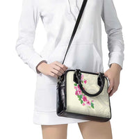 Hawaiian Hibiscus and Art Polynesian Tattoo Shoulder Handbag Beige Color LT03 - Polynesian Pride