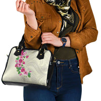 Hawaiian Hibiscus and Art Polynesian Tattoo Shoulder Handbag Beige Color LT03 - Polynesian Pride