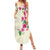 Hawaiian Hibiscus and Art Polynesian Tattoo Summer Maxi Dress Beige Color