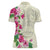 Hawaiian Hibiscus and Art Polynesian Tattoo Women Polo Shirt Beige Color