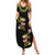 Hawaiian Lei Plumeria and Tropical Leaves Summer Maxi Dress Watercolor Style