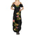 Hawaiian Lei Plumeria and Tropical Leaves Summer Maxi Dress Watercolor Style