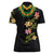 Hawaiian Lei Plumeria and Tropical Leaves Women Polo Shirt Watercolor Style