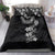 Hawaiian Lei Plumeria and Tropical Leaves Bedding Set Watercolor Style-Grayscale