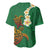 Hawaii Turtle Plumeria Flower Baseball Jersey Polynesian Pattern Green Color