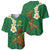 Hawaii Turtle Plumeria Flower Baseball Jersey Polynesian Pattern Green Color