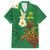 Hawaii Turtle Plumeria Flower Family Matching Off The Shoulder Long Sleeve Dress and Hawaiian Shirt Polynesian Pattern Green Color