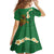 Hawaii Turtle Plumeria Flower Family Matching Off Shoulder Maxi Dress and Hawaiian Shirt Polynesian Pattern Green Color