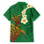 Hawaii Turtle Plumeria Flower Family Matching Off Shoulder Maxi Dress and Hawaiian Shirt Polynesian Pattern Green Color