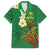 Hawaii Turtle Plumeria Flower Family Matching Short Sleeve Bodycon Dress and Hawaiian Shirt Polynesian Pattern Green Color