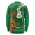 Hawaii Turtle Plumeria Flower Long Sleeve Shirt Polynesian Pattern Green Color