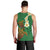 Hawaii Turtle Plumeria Flower Men Tank Top Polynesian Pattern Green Color