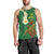 Hawaii Turtle Plumeria Flower Men Tank Top Polynesian Pattern Green Color