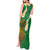 Hawaii Turtle Plumeria Flower Tank Maxi Dress Polynesian Pattern Green Color