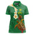 Hawaii Turtle Plumeria Flower Women Polo Shirt Polynesian Pattern Green Color