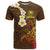 Hawaii Turtle Plumeria Flower T Shirt Polynesian Pattern Brown Color