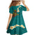 Hawaii Turtle Plumeria Flower Family Matching Mermaid Dress and Hawaiian Shirt Polynesian Pattern Turquoise Color