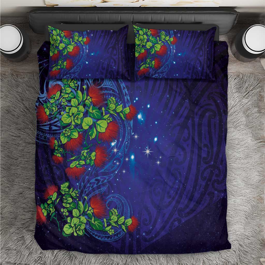 Matariki New Zealand Maori and Pohutukawa Bedding Set Galaxy Blue Sky Style LT03 Blue - Polynesian Pride