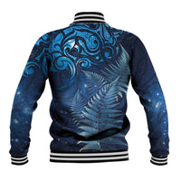Matariki New Zealand Maori Silver Fern Baseball Jacket Galaxy Blue Sky Style LT03 - Polynesian Pride