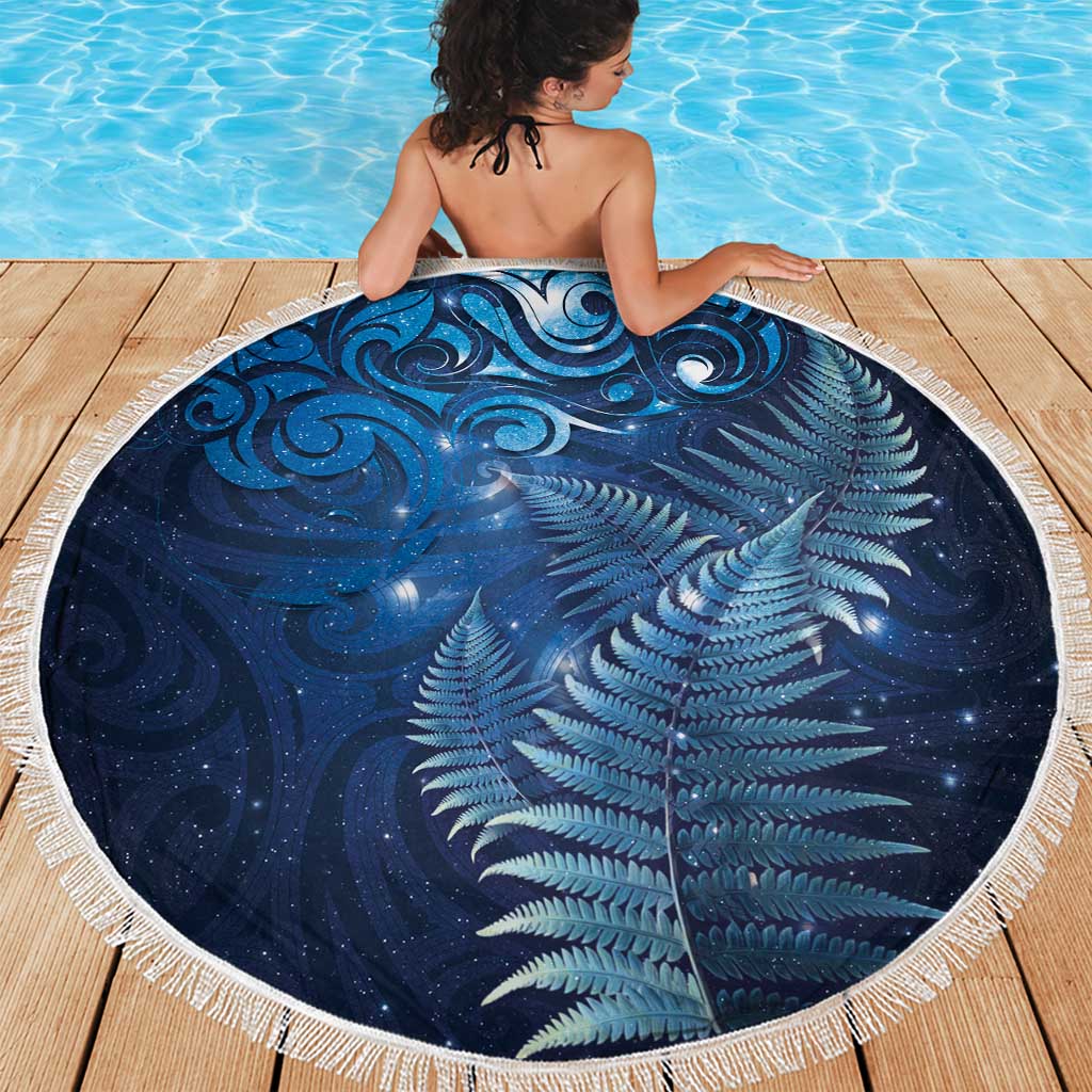 Matariki New Zealand Maori Silver Fern Beach Blanket Galaxy Blue Sky Style LT03 - Polynesian Pride