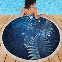 Matariki New Zealand Maori Silver Fern Beach Blanket Galaxy Blue Sky Style LT03 - Polynesian Pride