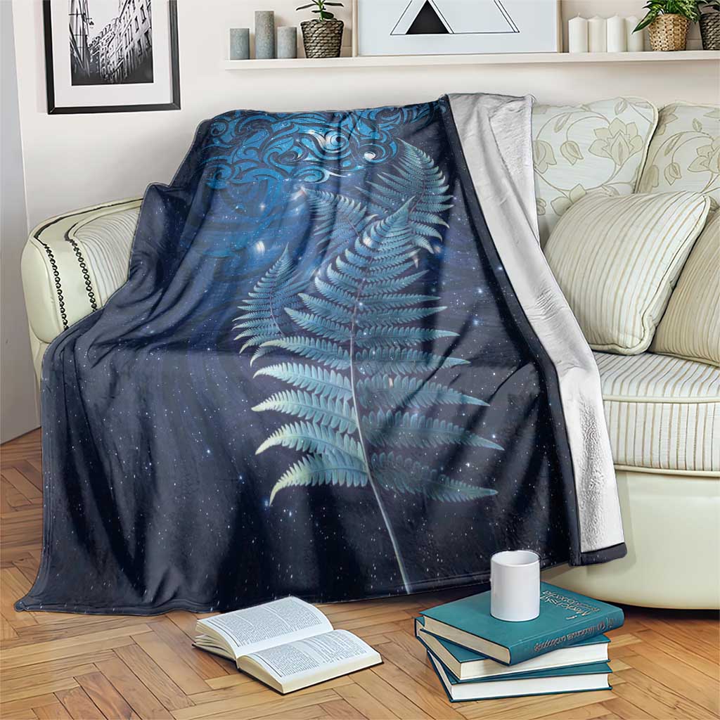 Matariki New Zealand Maori Silver Fern Blanket Galaxy Blue Sky Style LT03 Blue - Polynesian Pride