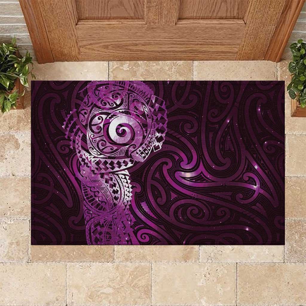 Matariki New Zealand Maori Koru Art Tattoo Rubber Doormat New Year Galaxy Pink Sky Style LT03 Pink - Polynesian Pride