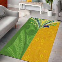 Cook Islands Language Week Area Rug Tatau Pattern and Rarotongan Alphabet LT03 - Polynesian Pride