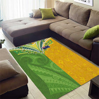 Cook Islands Language Week Area Rug Tatau Pattern and Rarotongan Alphabet LT03 - Polynesian Pride
