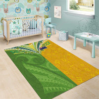 Cook Islands Language Week Area Rug Tatau Pattern and Rarotongan Alphabet LT03 - Polynesian Pride
