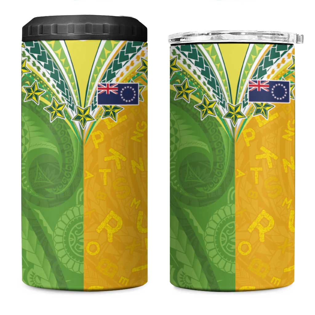 Cook Islands Language Week 4 in 1 Can Cooler Tumbler Tatau Pattern and Rarotongan Alphabet LT03 One Size: 16 oz Green - Polynesian Pride