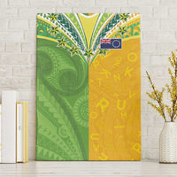 Cook Islands Language Week Canvas Wall Art Tatau Pattern and Rarotongan Alphabet LT03 Without Frame Green - Polynesian Pride