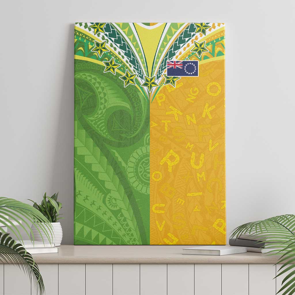 Cook Islands Language Week Canvas Wall Art Tatau Pattern and Rarotongan Alphabet LT03 - Polynesian Pride