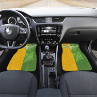 Cook Islands Language Week Car Mats Tatau Pattern and Rarotongan Alphabet LT03 Set 2pcs - Front Green - Polynesian Pride