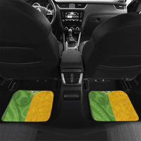 Cook Islands Language Week Car Mats Tatau Pattern and Rarotongan Alphabet LT03 Set 2pcs - Back Green - Polynesian Pride