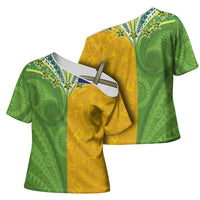 Cook Islands Language Week Cross Shoulder Shirt Tatau Pattern and Rarotongan Alphabet LT03 - Polynesian Pride