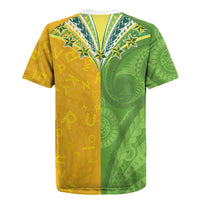 Cook Islands Language Week Rugby Jersey Tatau Pattern and Rarotongan Alphabet LT03 - Polynesian Pride