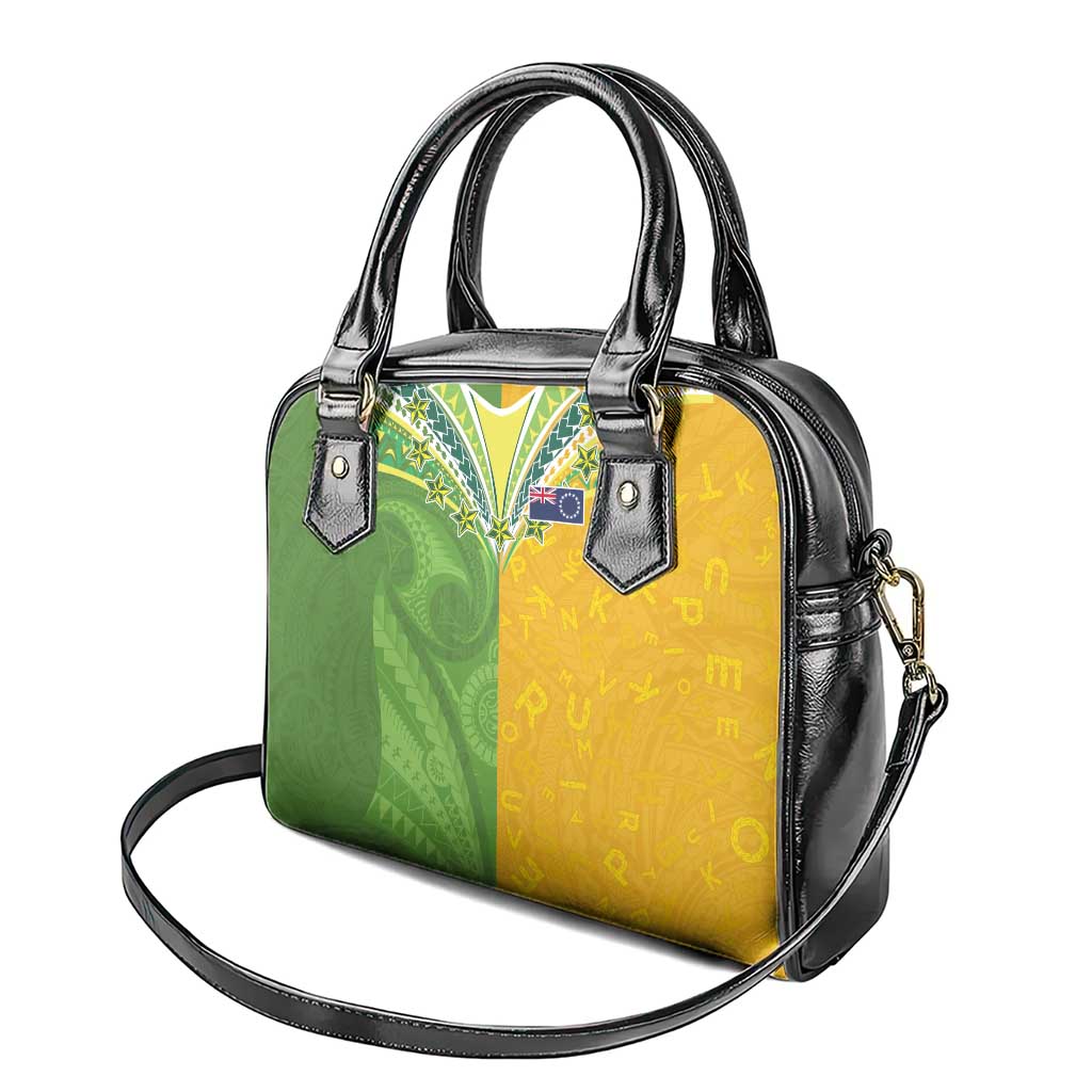 Cook Islands Language Week Shoulder Handbag Tatau Pattern and Rarotongan Alphabet LT03 - Polynesian Pride
