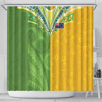 Cook Islands Language Week Shower Curtain Tatau Pattern and Rarotongan Alphabet LT03 - Polynesian Pride