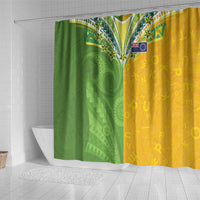 Cook Islands Language Week Shower Curtain Tatau Pattern and Rarotongan Alphabet LT03 - Polynesian Pride