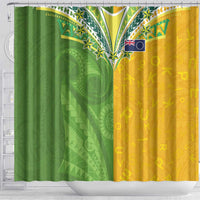 Cook Islands Language Week Shower Curtain Tatau Pattern and Rarotongan Alphabet LT03 - Polynesian Pride