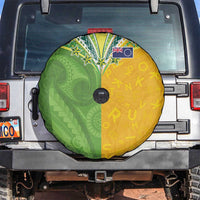 Cook Islands Language Week Spare Tire Cover Tatau Pattern and Rarotongan Alphabet LT03 Green - Polynesian Pride